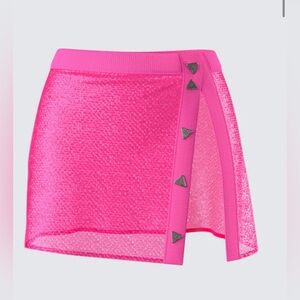 Finesse Irie Pink Sequin Mini Skirt Size L